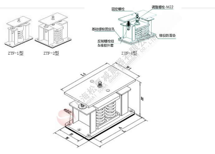 ZTF型可調式彈簧減震器結構圖